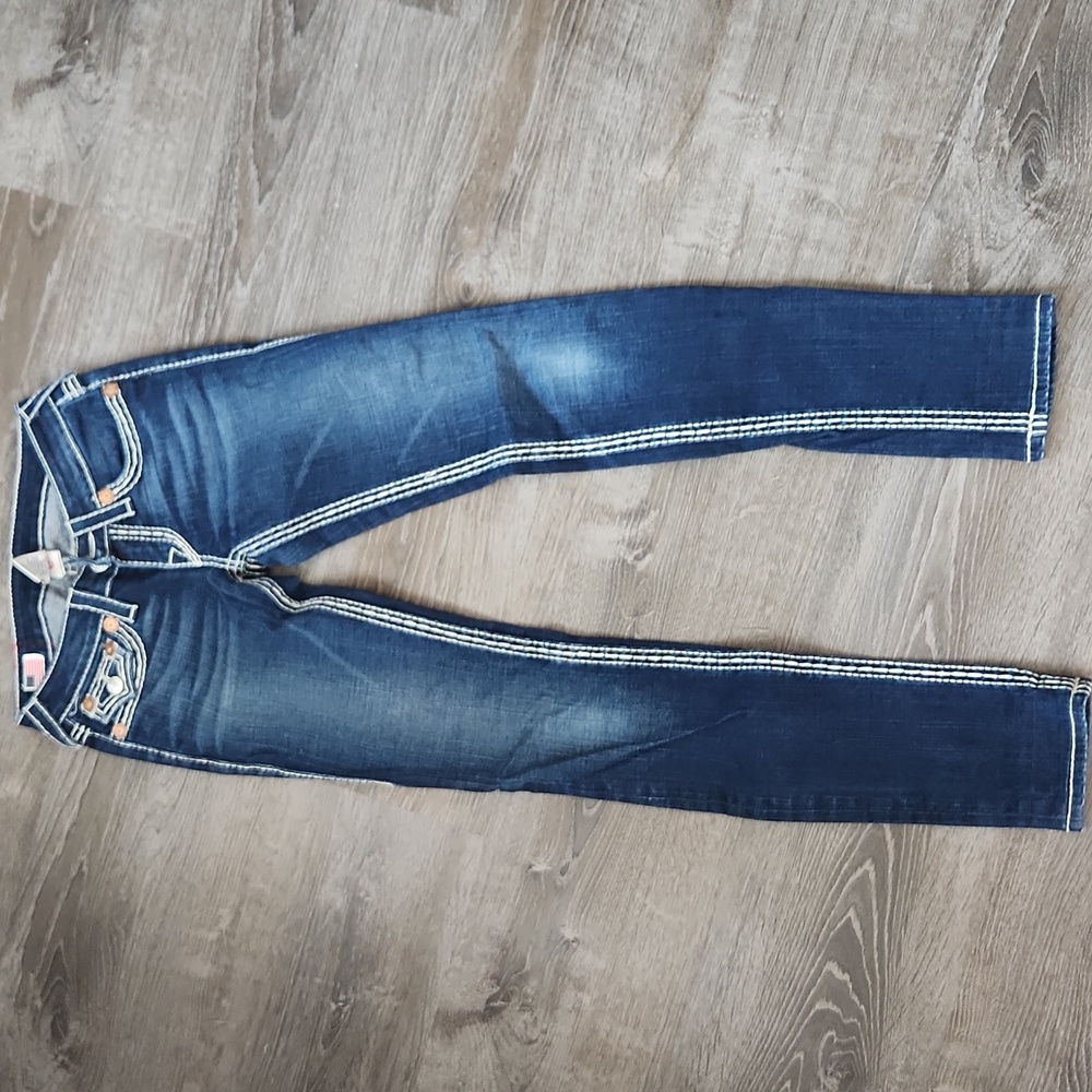 Authentic Skinny True Religion Jean's with White Stiches Size 24